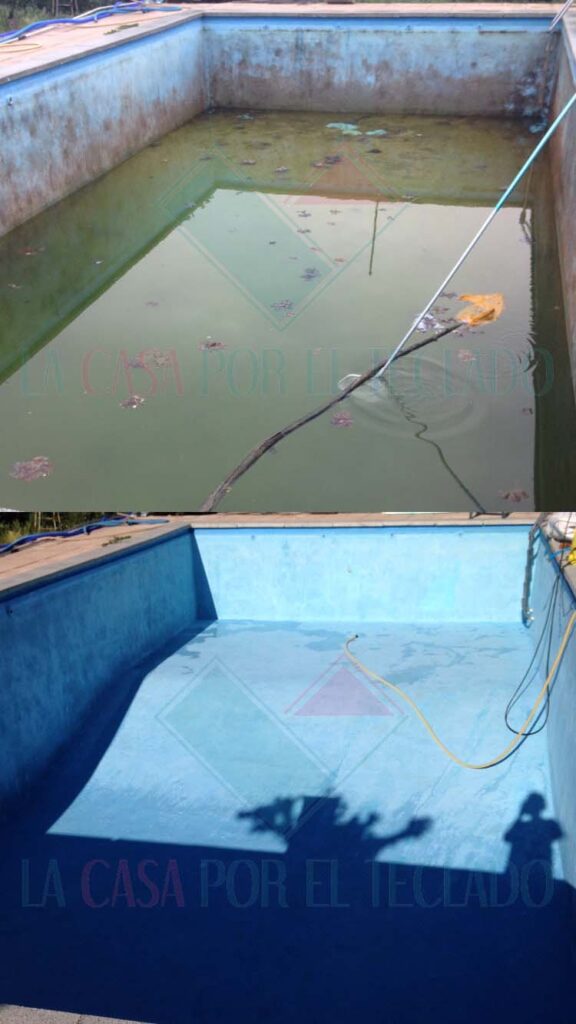 como limpiar piscinas de pintura